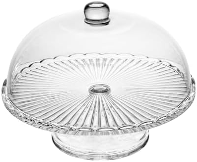 WOLFF - Prato para Bolo com Pé de Vidro e Tampa Bangkok 29cm x 21...