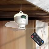 banapoy Ventilatore Soffitto Portatile con Luce Telecomando, Ventilatore Tenda Sospeso LED Campeggio Alimentato Batteria USB con 3 velocità, Timer, per, Tende