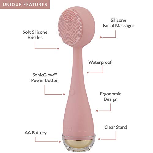 PMD Clean - Smart Facial Cleansing Device with Silicone Brush & Anti-Aging Massager - Waterproof - SonicGlow Vibration Technology - Clear Pores and Blackheads - Lift, Firm, and Tone Skin - Thumbnail 4