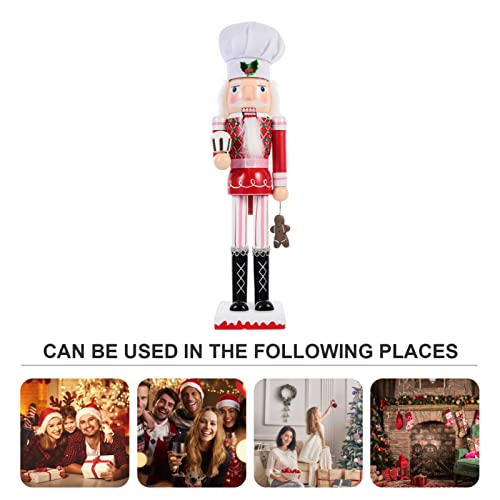 ABOOFAN Decoração de Natal Quebra-Nozes, Boneco de Soldado Tradicional de Madeira