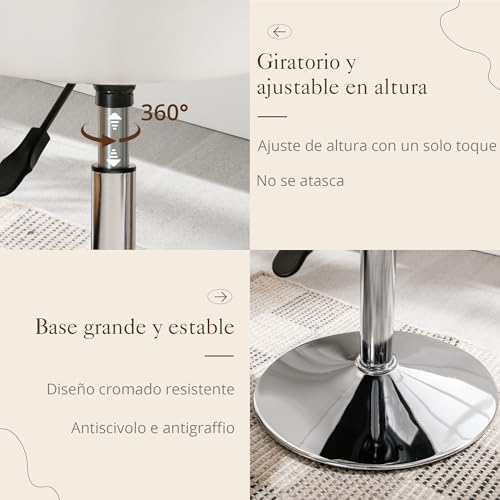 Taburete de tocador blanco acolchado ideal para crear un rincón de estética 6