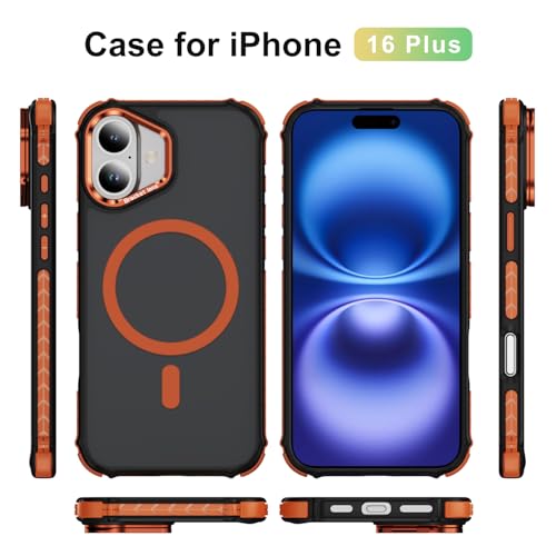 Coque iPhone 16 Plus Magsafe orange 6,7 pouces antichoc avec support - 2