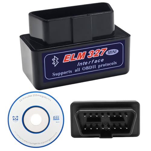 Mini Bluetooth OBD2 Code Reader, OBD II Diagnostic Scan Tool, OBD2 Scanner Car Engine Scanner for Android & Windows, Check Engine Code Reader with Fault Code Reader, V2.1