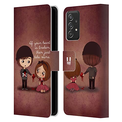 Étui Portefeuille en Cuir Galaxy A52 Head Case Designs Donnez-Vous Mon Coeur
