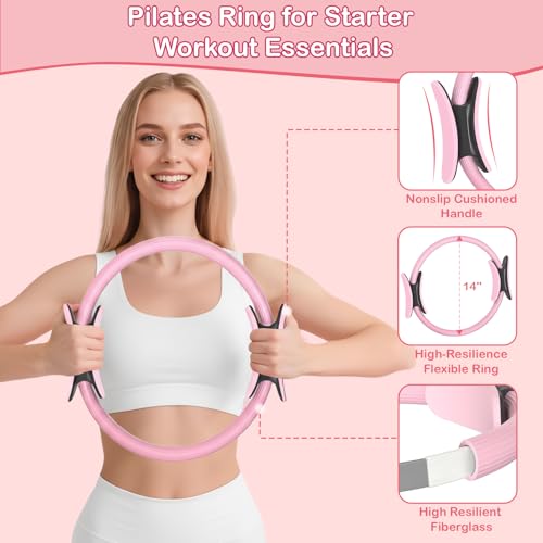 image for Hoedia Pilates Kit for Women, Pilates Equipment Ring and Ball Set with