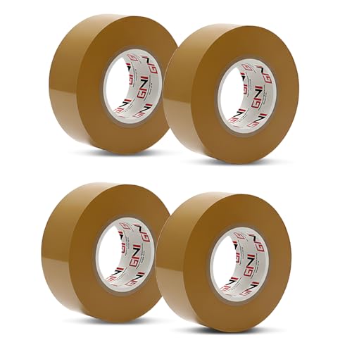 GINI Brown Packing Tape 2 Inches x 50 Yards Strong Heavy Duty Adhesive Packaging Tape for Sealing Moving Shipping Storage Parcel Boxes Office & Home Use (Pack of 4)
