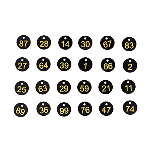 QANYEGN 100Pcs Round Number Tag, Beehive Sign Tags, Hive Tracking Marker Labels for Identification and Management (Black and Yellow)