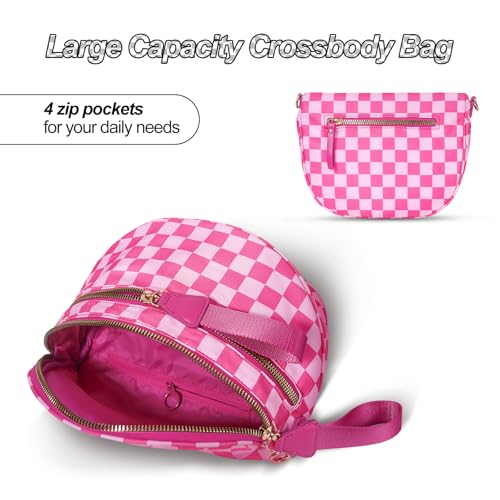 Image of Checkered Crossbody Bag, Bum Bags for Women Crossbody,Spacious Sling Bag Purse Fanny Packs with Shoulder Strap