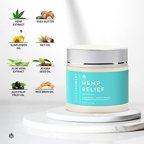 HyperPower Hemp Cooling Muscle Rub Cream, Hemp Oil for Post Workout Muscle Recovery Lotion, Plant based Post Workout Rub… - Image 4