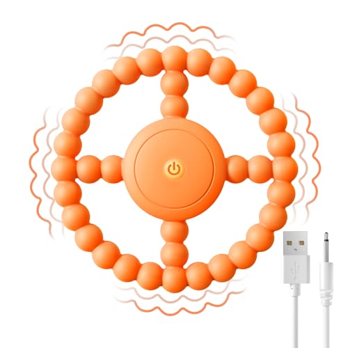 MOXYOY Dentición Bebé Juguetes Vibrador, Silicona Juguete Dentición Calma las encías para Bebé, Anillo Dentición Bebe Alivio para Autismo, TDAH, Ansiedad (Naranja)