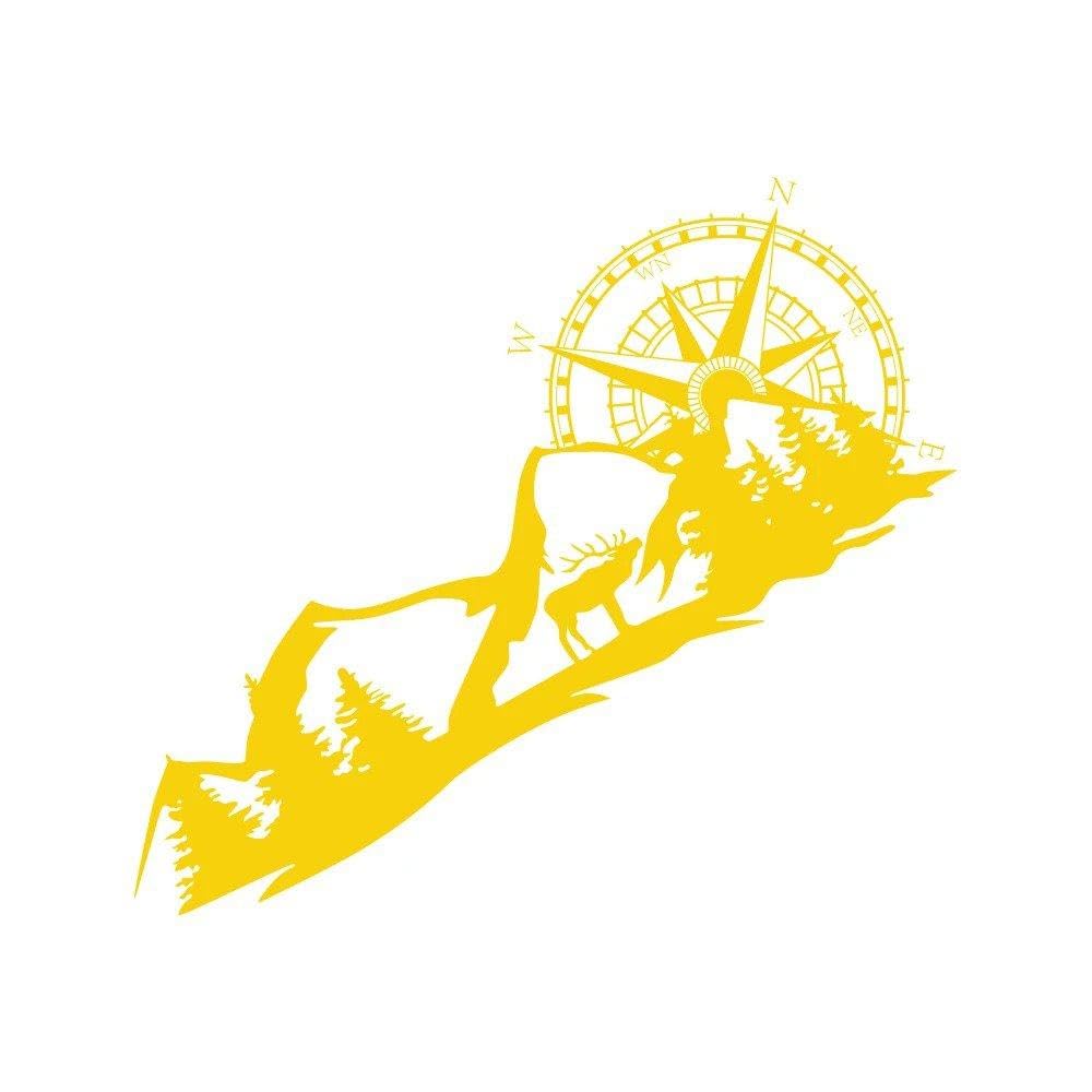 Decalcomanie per Auto Adesivi per Auto con Grafica Forest Mountain per Camper Van per Cavalli Caravan RV Camper Van Body Decor Decalcomanie in Vinile(Glossy Yellow,100cm x 42cm)