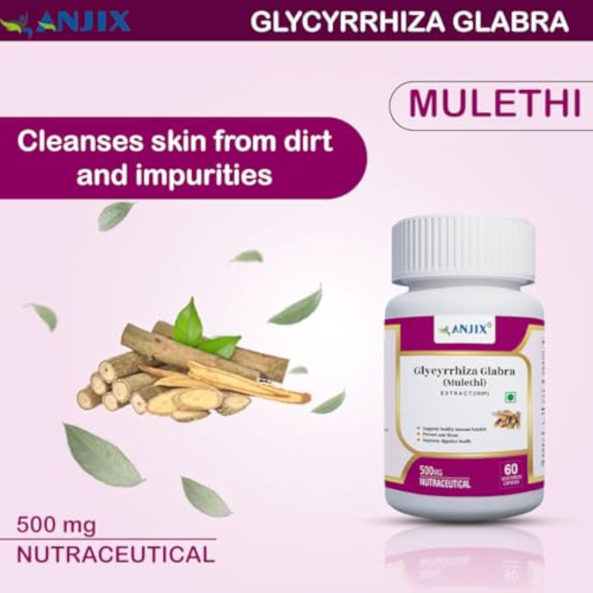 ANJIX Glycyrhiza Glabra Extract, Herbal Supplement