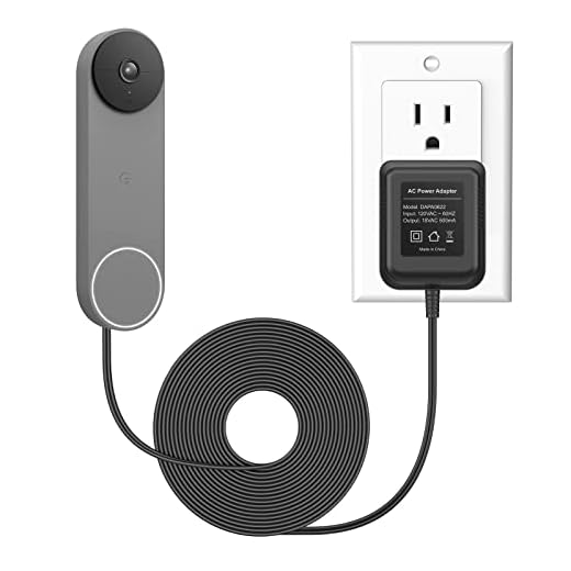 OLAIKE 18V Doorbell Transformer Power Adapter Compatible with Google Nest Doorbell(Battery) and Nest Hello Video Doorbell, with 8m/26ft AC Charger Cord,No Worry About Battery Power,Black