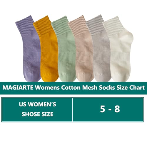 Image of MAGIARTE Womens Mini Crew Ankle Socks Athletic Casual Cotton Socks for Women