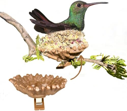 Quackups 2.6" Hummingbird Nesting Pods™, 2-Pk with Clips to Easily Attached on Branch for Outdoor Patio Garden Bird House