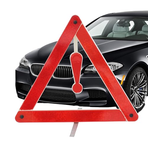 Triángulo de advertencia para vehículos, señal de advertencia plegable reflectante – Señal de advertencia para el borde de la carretera – Para coches, camiones, caravanas, todoterrenos, en caso de