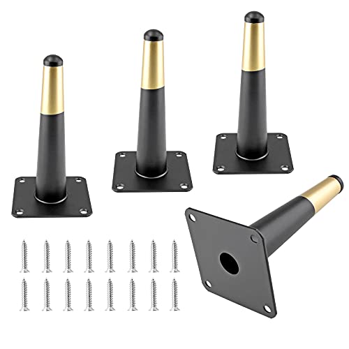 Seimneire 4pcs 6 Inch Furniture Legs, Matte Black