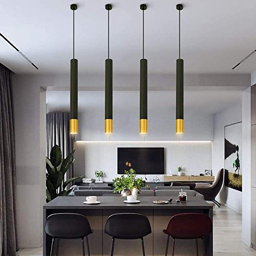 Lámpara colgante moderna LED de tubo largo cilíndrico ajustable 6