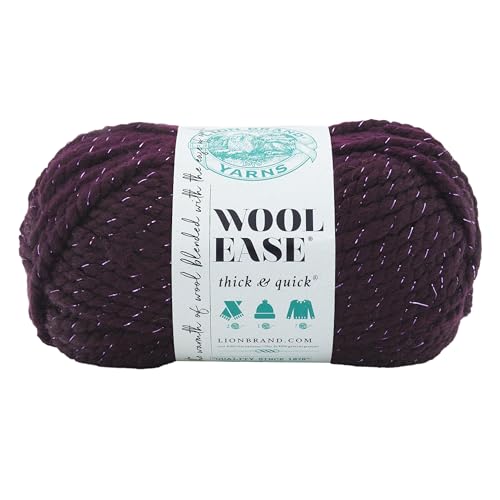 Image of Lion Brand Yarn 640-305 Wool-Ease Thick & Quick Yarn, Galaxy | Super Bulky Wool Acrylic Blend Fiber for Soft Hats, Sweaters, Chunky Blankets, Yarn for Crochet, Knitting, Crafts, Weaving