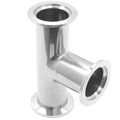 Image of VAC040T KF-40 3-Way Tee Fitting, Polished Stainless Steel 304