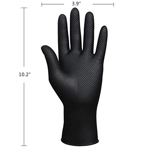 Hair Dye Gloves, Reusable Rubber Gloves, Professional Hair Coloring Accessories For Hair Salon Hair Dyeing (1 Pair, Large, Black) #TOP2