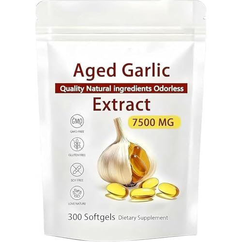 300 PCS Aged Garlic Extract 7500mg Odorless Garlic Extract for Men and Women