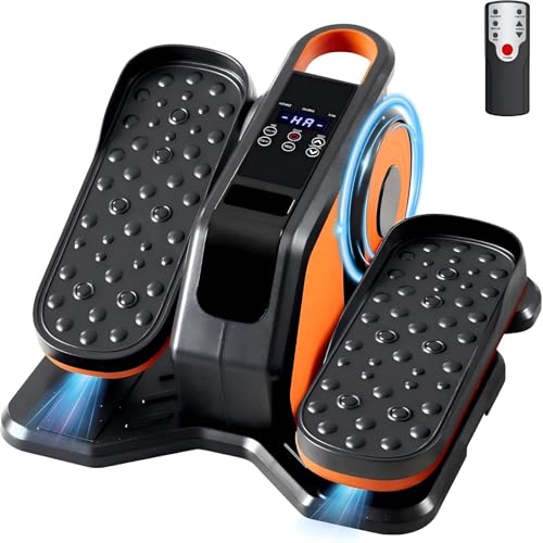 Aidoly Under Desk Elliptical Machine Ellipse Leg Exerciser As Seen On TV with Remote Control 12 Adjustable Speeds Forward & Reverse Mini Ellipse Leg Trainer for Home & Office Orange