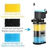 Aquarium Replacement Filter Sponge, Fish Tank Filter Replacement Parts, 8 Sponge Blocks(2 x Coarse Sponge, 2 x fine Sponge, 4 x Carbonized Sponge)