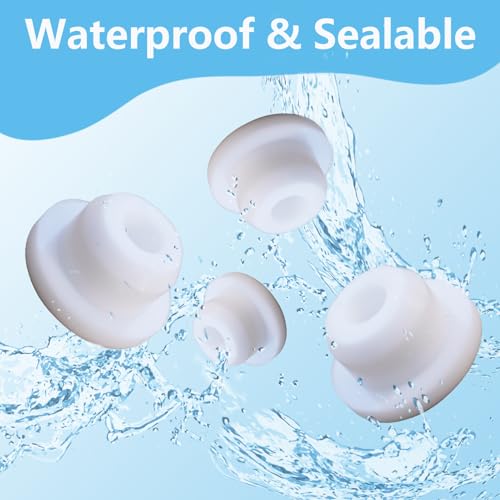 Image of 12 PCS Bathtub Jet Covers Silicone Hole Plug White Tube Plugs Waterproof Bathtub Plug Fit for 17mm Bathtub Hole