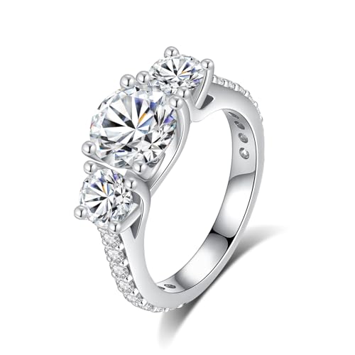 Moissanite Rings for Women D Color VVS1 Moissanite Engagement Ring S925 Sterling Silver Promise Wedding Rings for Women