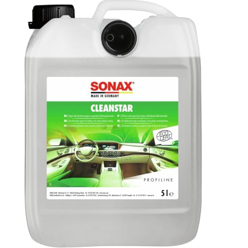 SONAX CleanStar (5 Liter) Autoinnenreiniger für Stoff, Polster, Alcantara, Leder, Cockpit, Kunststoff, Gummi, Glas, Klavierlack, Displays, Touchscreens usw. | Art-Nr. 02535050