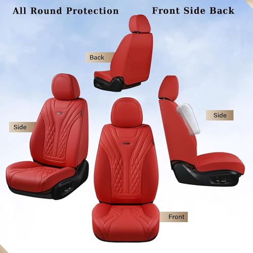 Image of Coverado Car Seat Covers, Car Seat Covers Front Seats, 2-Pack Front Seat Cover, Nappa Leather Waterproof Seat Covers, Car Seat Protectors, Automotive Seat Covers Universal Fit for Most Vehicles