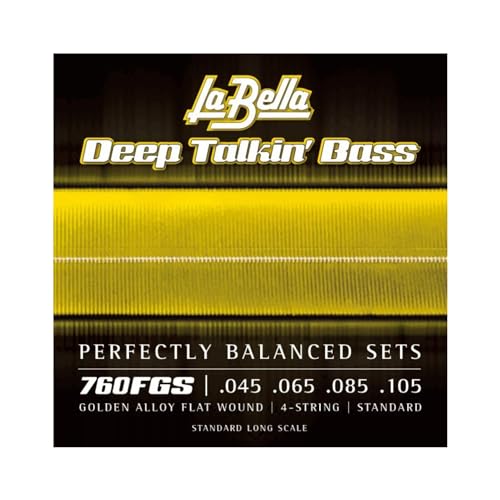 La Bella Deep Talkin Bass Gold Flats Electric Bass Strings - 4-String