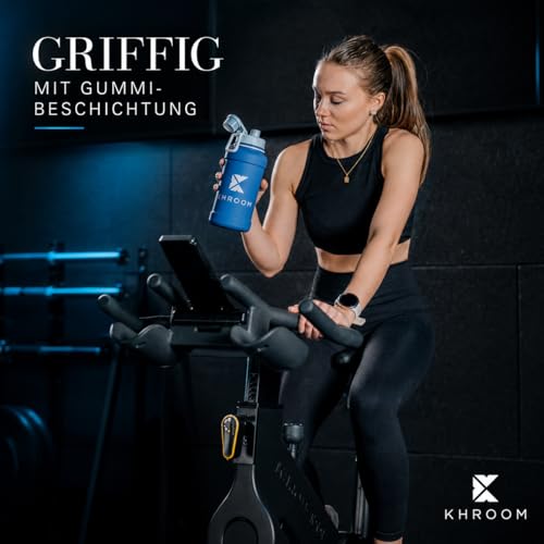 Khroom Edelstahl Trinkflasche 1,3 Liter Sport und Fitness (Vanilla Cream) – Ansicht 2