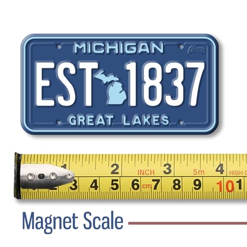 Imán decorativo placa Michigan 1.9" x 3.8" miniatura 2