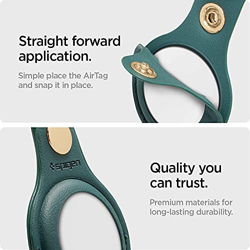 Image of Spigen Valentinus with Keychain Ring Designed for AirTag Case Cover AirTags Holder (2021) - Midnight Green