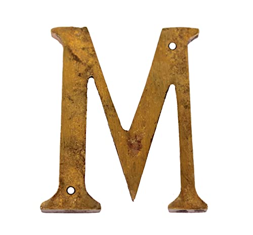 eSplanade - Haus-Hotel-Tür-Namen-Alphabete aus Messing, Wand-Türschild, Buchstaben-Alphabet, 7,6 cm, goldfarben (\A\-Alphabet) (\M\-Alphabet-3\)