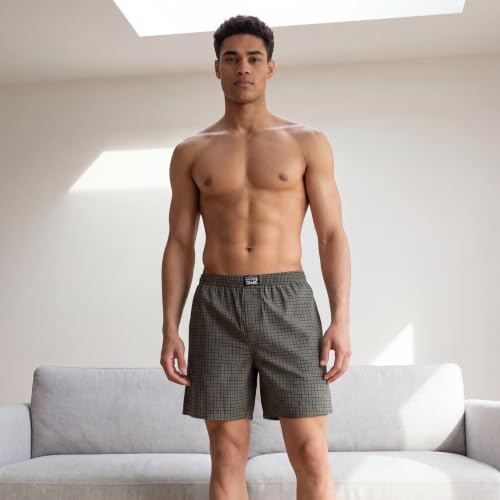 Image of Levi's 024 Boxer Shorts for Men | 100% Poplin Cotton | Checked Men's Boxers | Durable & Breathable | Smooth Hand-Feel | Inner Elastic Waistband | Functional Fly | Relaxed Leg Opening | Pack of 1