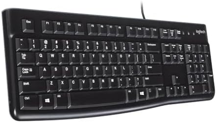 Logitech K120 Wired Keyboard For Windows USB Plug And Play Full Size Spill Resistant Curved Space Bar Compatible With PC Laptop 1