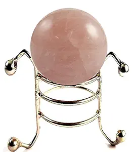 Eshoppee Rose Quartz Stone Ball with Stand (Multicolour)