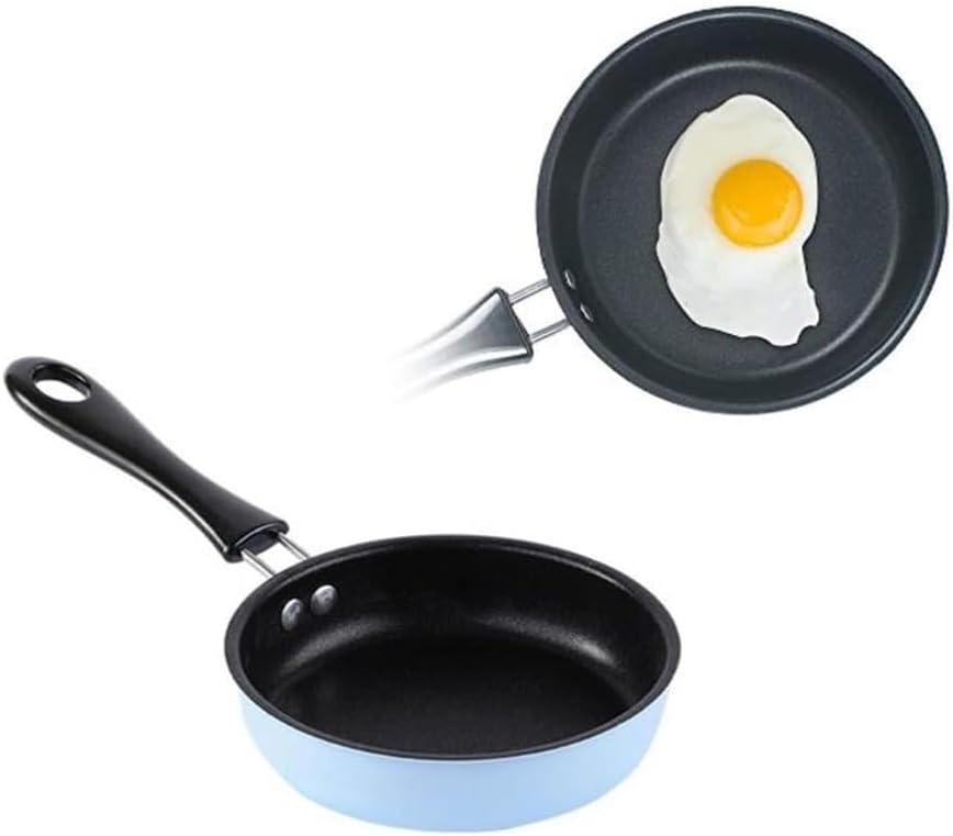 Nonstick Frying Pan 4.9 Inch (12.5cm) Round Egg Pan One Egg Fry Pan Egg Pancake Maker Omelet Mini Dishwasher Safe Cookware Small Egg Skillet, PFOA Free, Portable Pan for Stove Gas Induction Hob