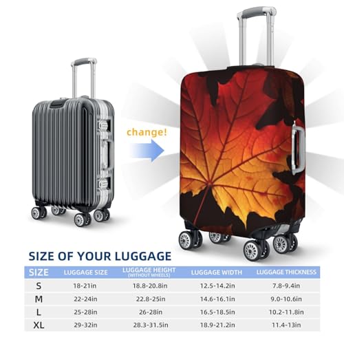 Travel Luggage Cover for Suitcase Elastic Suitcase Protector Fall Autumn Leaves Suitcase Covers Washable Suitcase Protective Cover Dust-proof Luggage Covers Fit 18-32 Inch Luggage2