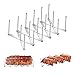 Yangbaga Spareribs-Halter, Deckelhalter aus Edelstahl, für die Zubereitung von Spareribs oder Braten Deckelhalter Gestell Verstellbares, 4-Slot-Geschirrhalter