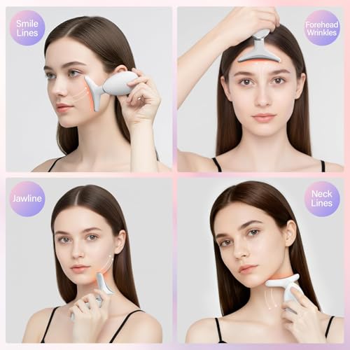 Image of Neck and Face Care Device for Home Daily Use, Skin Care Tool, Wrink-le Improve, Firm, Tightening and Smooth Snow White