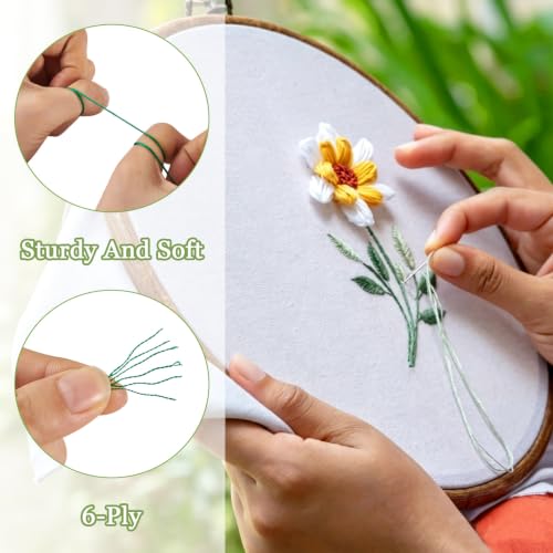 Image of FASHEWELRY 24 Skeins Embroidery Floss Thread 1mm Cross Stitch Thread Yarn