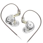 keephifi KZ EDX PRO In Ear Monitors, IEM Earphones 1DD New 10mm Dynamic Driver, Stereo HIFI Deep Bass Sound Gaming Earbuds, 3.5mm Jack Wired Earphones, In Ear Headphones for Musicians (White, No Mic)