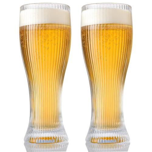 AIZOE Pilsner Beer Glasses Set of 2 - Slip Resistant ...