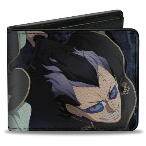 Crunchyroll Wallet, Bifold, Black Clover Luck and Magna Looking Up Scene, Vegan Leather