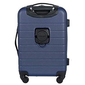 Wrangler Smart Spinner Hardside Luggage, 22-Inch Carry-On, Navy Blue