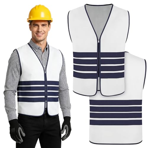 Image of BSBUY Hi Vis Vests for Men Women High Visibility Reflective Safety Vest Reflective Security Jacket Waistcoat high Vis Vest with Zipper for Running Cycling Camping Hiking Build Oudoor Work(L)